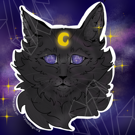 Black cat with Moon Sticker