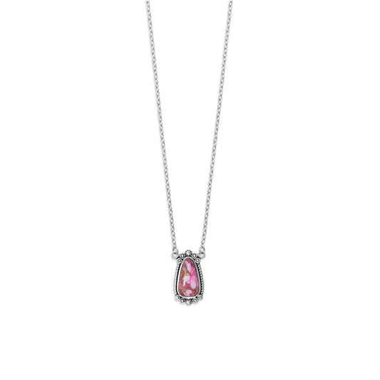 Oxidized Pink Spiny Oyster Necklace
