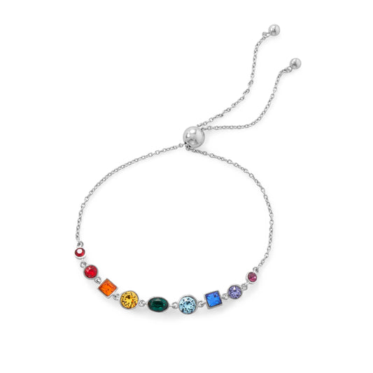 Crystal Rainbow Bolo Bracelet