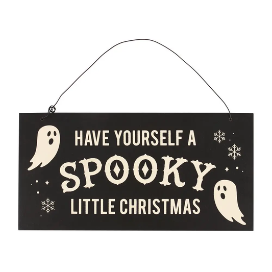 Spooky Little Christmas Gothic Hanging Sign
