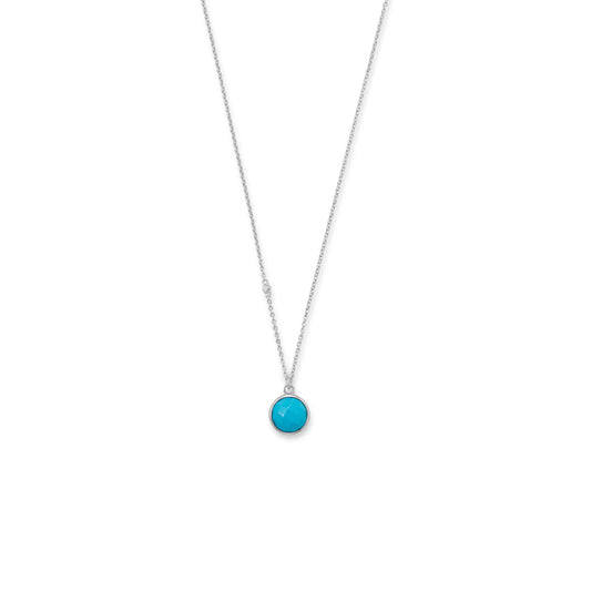 Plated Faceted Turquoise Necklace