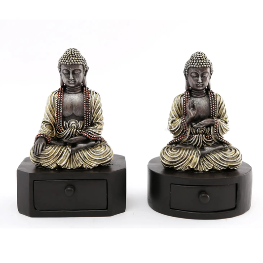 Resin Buddha Box with Drawer