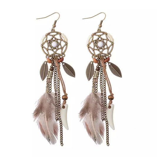 Dreamcatcher Feathered Earrings