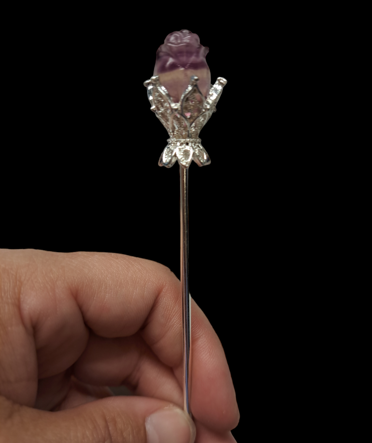 Rose Fluorite Crystal Hair Pins.